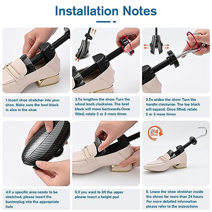 eachway Shoe Stretcher Shoe Trees,Adjustable Length & Width for Men and Women (S (for Women's 5.5-10) Black) - color: S (for Women's 5.5-10) Black