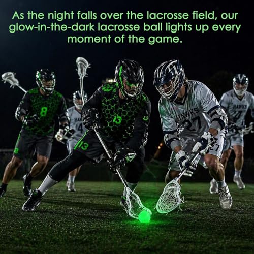 Glow in The Dark Lacrosse Ball Clear to Green Official Size Elastic Rubber Lacrosse Balls for Practice Training Massage Muscle Relaxation Indoor Outdoor Sports Gifts (12)