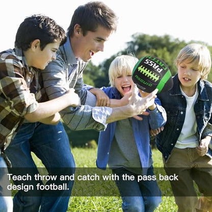PassCatch Training Football, Composite Fatherless Bounce Back Youth Football, Training Improving Enhance Solo Passing Catching Skills (Deflated) - style: Youth Size(Ages 5-13)