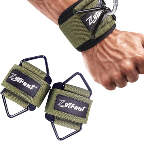 Wrist Cuffs for Cables Gym, Lifting Cuffs Wrist Straps for Cable Machines Strength Training Equipment - color: Green, size: L(6.7"-8")