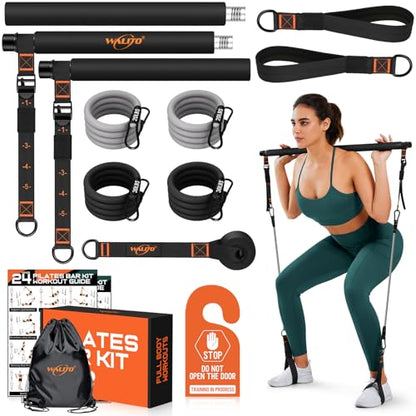 Pilates Bar Kit with Resistance Bands, Workout Equipment for Legs, Hip, Abs - size: 20,30LB