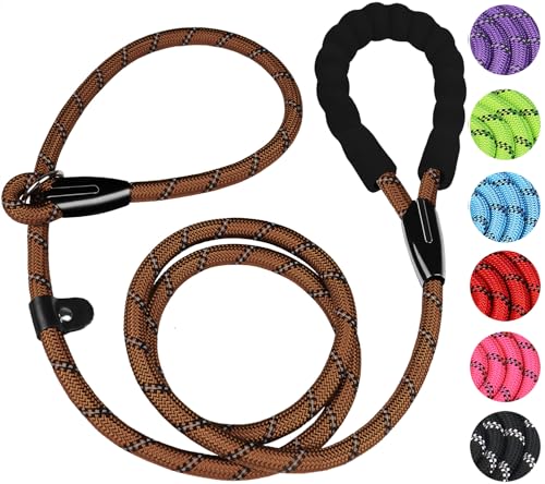Dog Leash, 6 FT Heavy Duty Dog Leashes with Comfortable Padded Handle,Brown - color: Brown, size: 6 Feet x 1/2 Inch