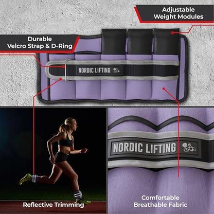 Adjustable Ankle Weights for Women & Men – 1 Pair (2–10 lbs) Wrist, Arm & Leg Weights for Gym, Yoga & Home Workouts – Secure Fit Strap Design – Durable Fitness Training Equipment - color: Purple Yam