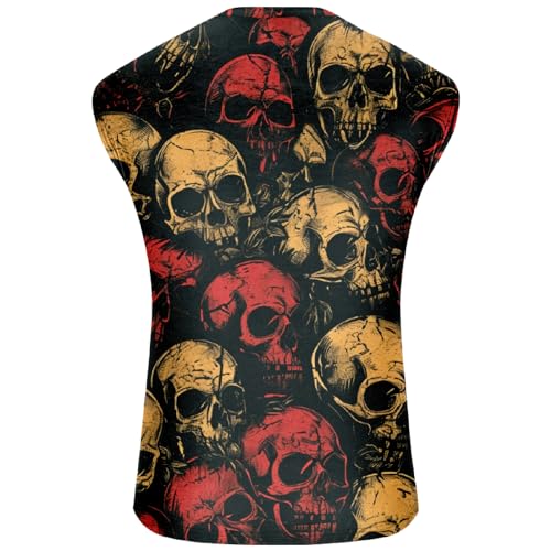 domirica Graphic Tank Tops Men Skull Printed Sleeveless Summer Oversized Loose Gym Workout Breathable Sportswear