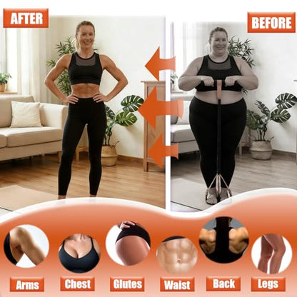 Pedal Resistance Band with Handle, Upgraded Exercise Equipment with Foot Pedal, 5PCS Elastic Workout Band for Physical Therapy, Strength Training, Sit Up Equipment for Home Workout