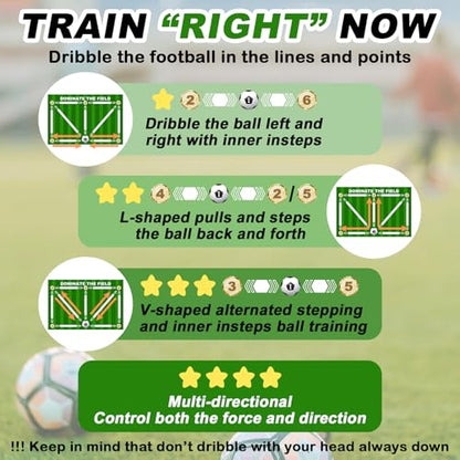 Non-Slip Thickened Soccer Training Mat with Guide - color: Green-White