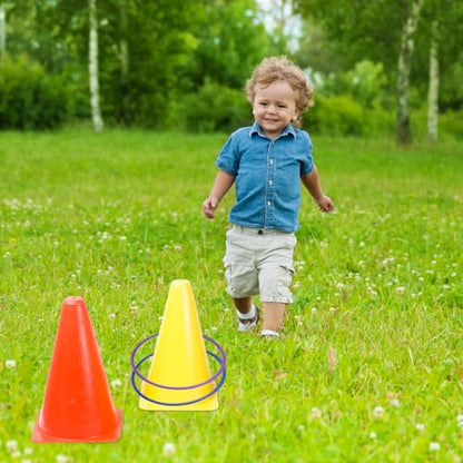 24 Pcs Plastic Ring Toss Game for Kids Adults, 5.5 Inch Carnival Rings for Speed and Agility Practice Games, Garden Backyard Outdoor Games, Bridal Shower Game, Game Booth