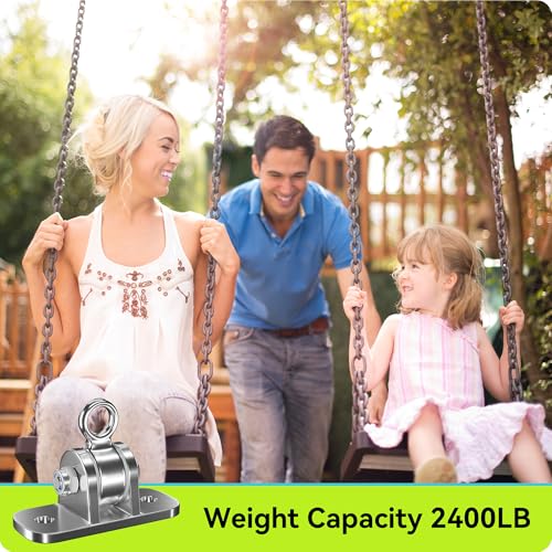 Swing Hangers for Wooden Beam, 2 Pack Stainless Steel 2400 LB Capacity Swing Hardware for Hammock, Porch, Yoga Seat, Heavy Duty Hangers for Indoor & Outdoor Use