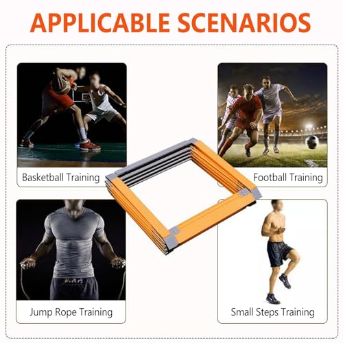 Speed Ladder, Vertical Jump Trainer, Agility Training Ladder for Foot Exercise, Foldable Training Equipment, Instant Set-up, Tangle-Free