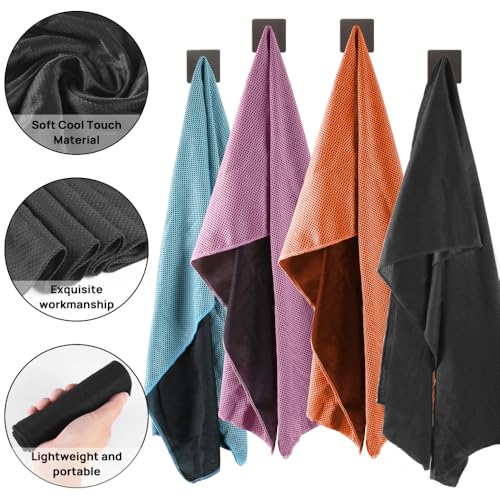 JBM Cooling Towel 40” X 12” Ice Towel Quick Dry Breathable Soft Microfiber Towels for Sports, Camping, Beach, and Outdoor Activities (Black) - color: Black
