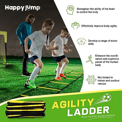 Happy Jump Agility Ladder 12 Rung 20 FT Speed Training Ladder Drill Sports Workout Equipment for Football Soccer Footwork Exercise