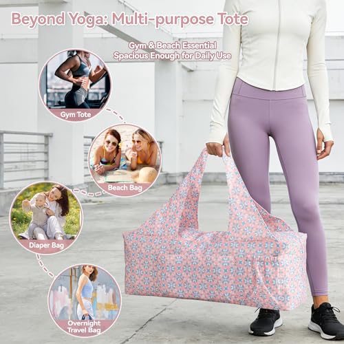 Yoga Mat Bag with Wet Pocket, Large Yoga Mat Carrier Fits All Your Stuff, Personalized Yoga Gifts, Gym Tote Bag for Women