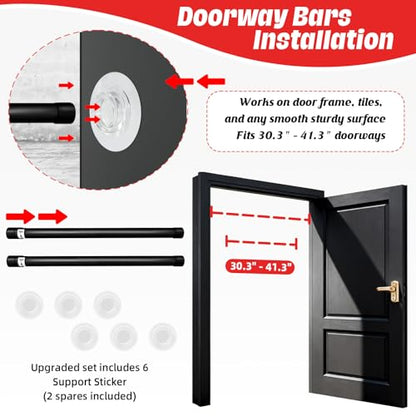 Doorway Punching Bag Double End Bag for Boxing, No Wall Installation Boxing Training Set with Bungee Cords, Double End Punching Ball Striking Equipment for Training at Home & Gym