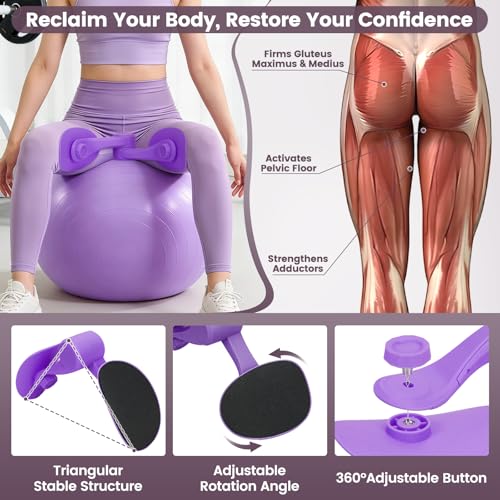 9-in-1 Home Workout Equipment for Women, Pedal Resistance Band with Handle, Thigh Master, Core Sliders & Exercise Bands with Workout Guide, Beginner Starter Kit for Ab Workout & Body Toning
