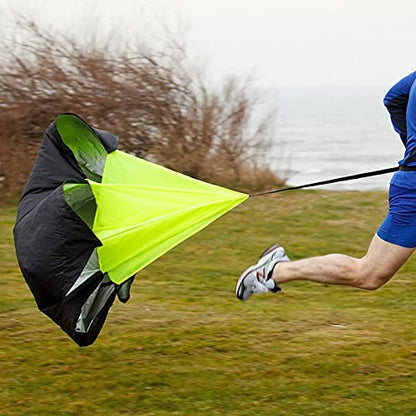 Resistance Parachute Sprint Parachutes, Running Speed Training Resistance Parachute with Adjustable Belt, for Fitness Explosive Power Training(Color:Black)