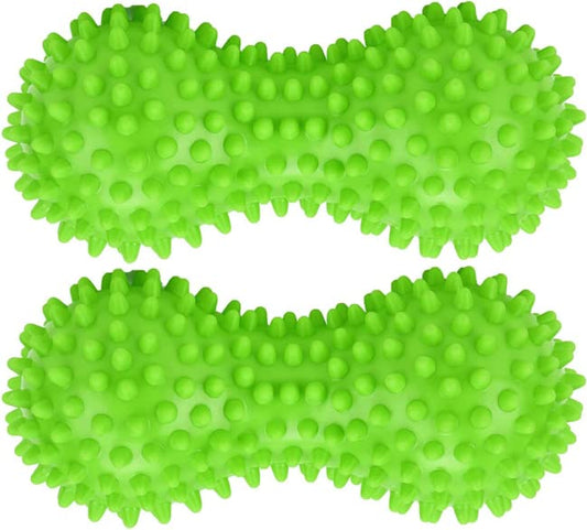 Therapist's Choice® Pack of 2 Soft Spiky Massage Peanut Balls, Stress Reflexology, Porcupine Sensory Peanut Ball Set