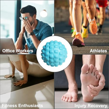 Firm Foam Massage Ball for Deep Tissue and Myofascial Release. 2.9″ High-Density Hard Fascia Ball for Muscle Knots, Recovery, Trigger Point Therapy, Pain Relief, Foot Plantar Fasciitis. (Blue)