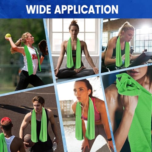 150 Pack Cooling Towels Bulk 40 x 12 Inch Large Chilly Breathable Sweat Sports Cold Towels Sublimation Microfiber Ice Neck Rag for Hot Weather Workout Gym Team Gift (Green) - color: Green