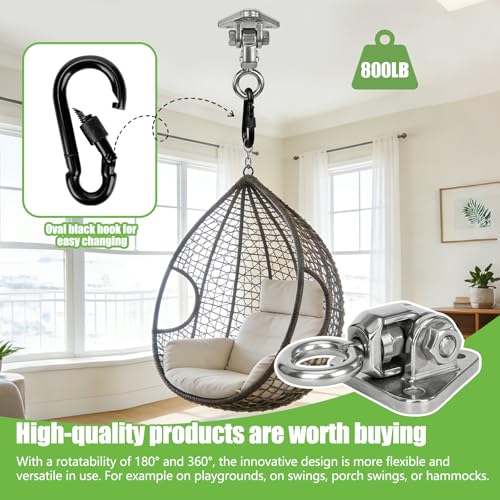 Heavy Duty Swing Hangers Kit, Hanging Snap Hooks Screws Bolt, Swing Set Bracket for Playground Porch Patio Yoga Seat Indoor Outdoor Ceiling Mount - size: Circular 1PCS
