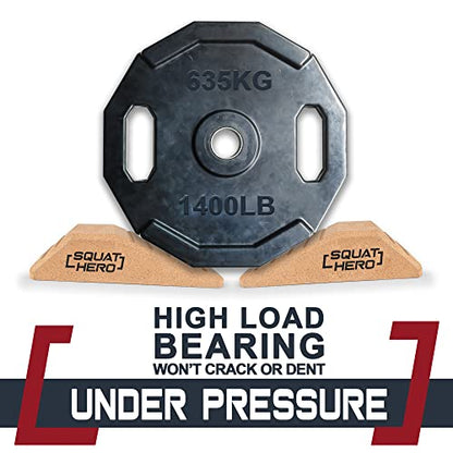 Cork Squat Wedge Block, Perfect for Knees Over Toes and Full Depth Squat Training, Patent Pending Non-Slip Slant Board, Deadlift Wedge, Calf Stretcher, Quantity 2