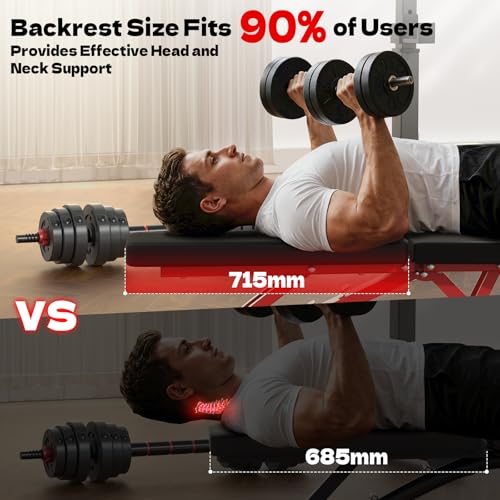 Adjustable Weight Bench, 800LBS Foldable Workout Bench for Home Gym, Incline Decline Flat Bench Press with Quick Folding & Fast Adjustment