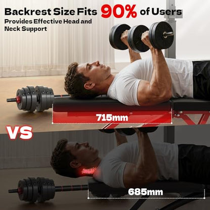 Adjustable Weight Bench, 800LBS Foldable Workout Bench for Home Gym, Incline Decline Flat Bench Press with Quick Folding & Fast Adjustment