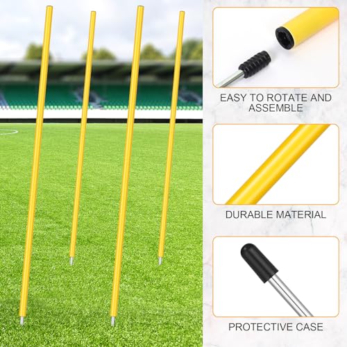Blulu 5/10/30pcs Training Agility Pole,5ft Adjustable - color: Yellow