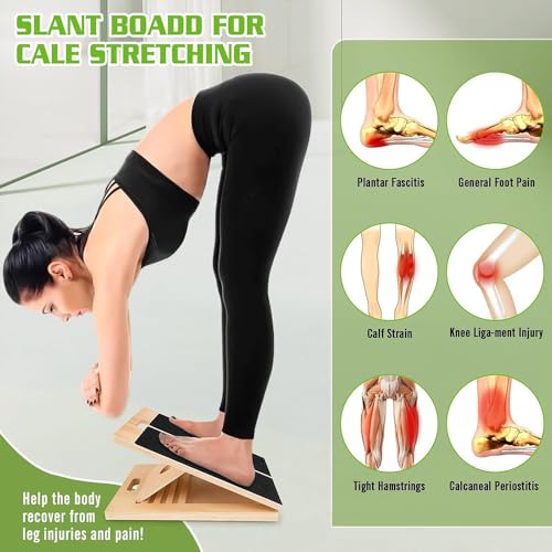 Foldable Wooden Incline Board Adjustable Calf Ankle Stretcher Home Stretching Balance Training Fitness Equipment
