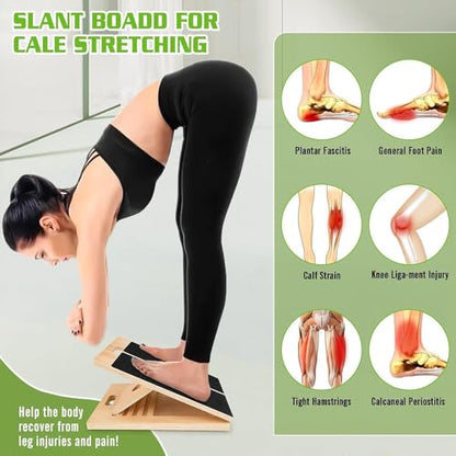 Foldable Wooden Incline Board Adjustable Calf Ankle Stretcher Home Stretching Balance Training Fitness Equipment