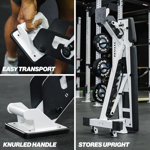 Titan Fitness TITAN Series Adjustable Bench, Supports 600 LB Incline, 1,000 LB Flat, Versatile Single Post Utility Workout Bench for Home Gym, Weightlifting, Strength Training - color: White