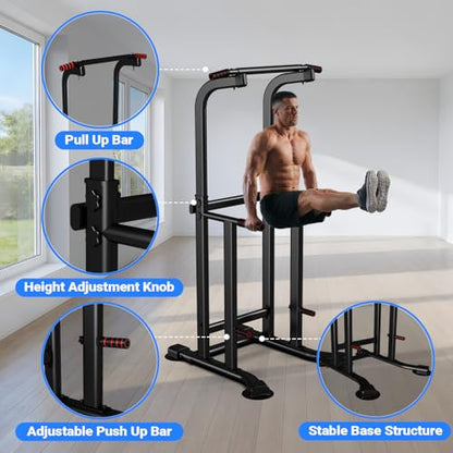 Pull Up Bar Dip Bar Power Tower Free Standing Home Gym Workout Equipment 450 LBS Weight Capacity