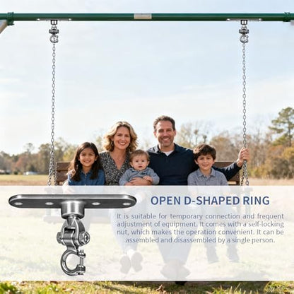 Heavy Duty Swing Hanger Smooth Operation 180° & 360° Swivel Bearings 1500 lb Capacity for Indoor Outdoor Swing Chairs Hammocks Playgrounds Yoga - size: Size 1