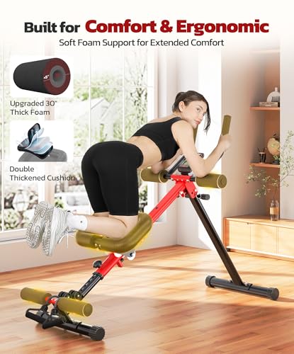 Yoleo Ab Machine for Home, 2-in-1 Adjustable Ab Trainer Machine, Foldable - color: V2.0 Thick Foam（Ø30"）