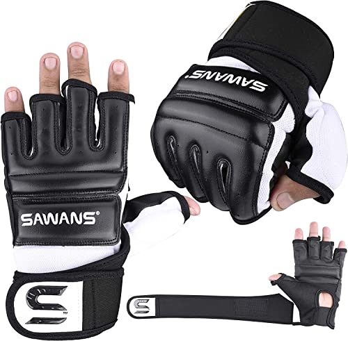SAWANS Punch Bag Boxing Gloves Karate Mitts MMA Body Combat Taekwondo Training Martial Art Fighting Grappling Muay Thai - size: Small