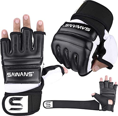 SAWANS Punch Bag Boxing Gloves Karate Mitts MMA Body Combat Taekwondo Training Martial Art Fighting Grappling Muay Thai