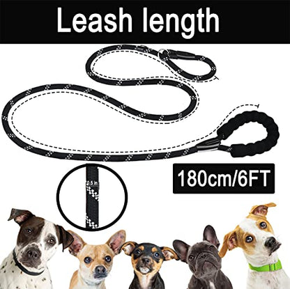 Dog Leash, 6 FT Heavy Duty Dog Leashes with Comfortable Padded Handle,Black - color: Black, size: 6 Feet x 1/2 Inch