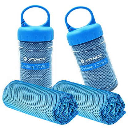 2 Pack Cooling Towels (47"x12"), Ice Cool Neck Towel, Soft Breathable Microfiber for Yoga, Golf, Gym, Running, Camping & Hot Weather