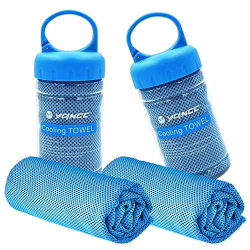 2 Pack Cooling Towels (47"x12"), Ice Cool Neck Towel, Soft Breathable Microfiber for Yoga, Golf, Gym, Running, Camping & Hot Weather