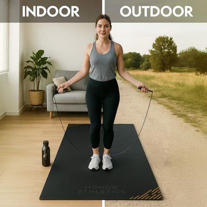 Premium Jump Rope Mat – 1/4" Thick High-Density Rubber | Non-Slip Surface for Indoor/Outdoor Use | Durable & Odor-Free Skipping Mat - size: Standard - 36" x 48"