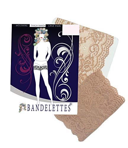 Bandelettes Original Patented Elastic Anti-Chafing Thigh Bands *Prevent Thigh Chafing* - color: Beige Onyx, size: Medium
