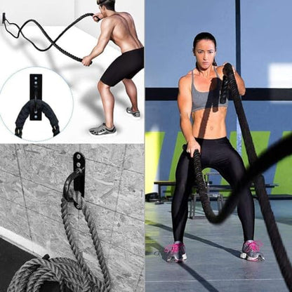 Battle Rope Anchor Stake Kit Wall Mount Bracket Metal for Strength Training Gym Hammock Suspension Straps Yoga