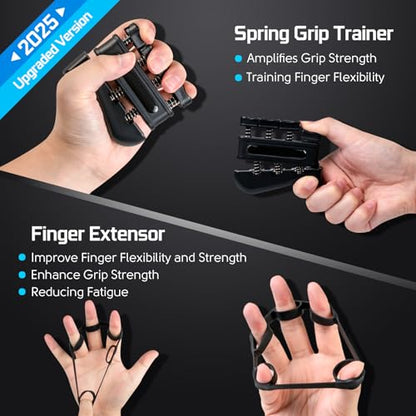 Grip Strength Tester Hand Dynamometer - Grip Strength Trainer Electronic Hand Gripper Strengthener Wrist Exerciser Meter Digital Training Gauge 265 Lbs / 120 Kgs for Sport School Home Use - color: Gray