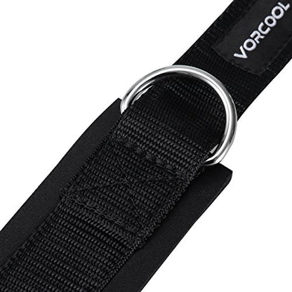 VORCOOL Ankle Straps for Cable Machines Weightlifting Gym Workout Fitness Double D-Ring Neoprene Padded Ankle Cuffs for Legs, Abs and Glute Exercises Fits for Men&Women with Carry Bag 2PCS