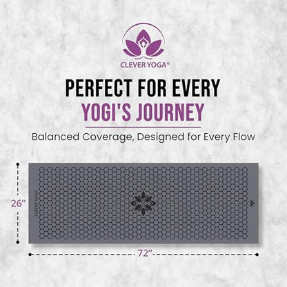 Hot Yoga Mat Towel – Non-Slip Grip for Hot Yoga, Sweat Absorbent, Honeycomb Silicone Grip, Stays Flat – Ideal for Pilates, Travel, Washable & Lightweight - Gray - color: Gray