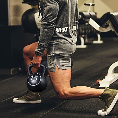 Yaheetech 4 Piece Kettlebell Set 5lb 10lb 15lb 20lb Strength Training Black