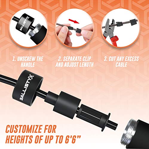 Ballistyx Jump Rope - Premium Speed Jump Rope with 360 Degree Spin, Steel Handles, Silicone Grips and 2 x Adjustable Cables - for Crossfit, Gym & Home Fitness Workouts & More