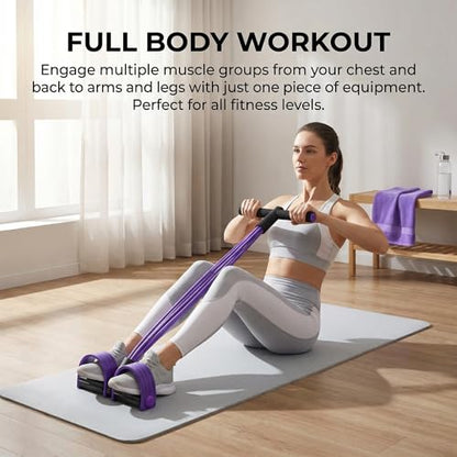 SUJEB Pedal Exercise Resistance Bands Puller with Handles - 6-Tube Natural Latex Elastic Tension Rope Equipment for Fitness Pilates Stretching Slimming Workout