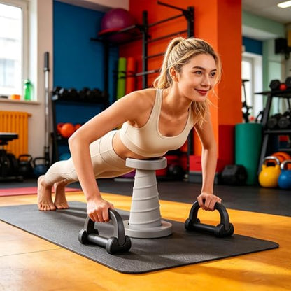 Push Up Stand - Strength Flexibility Training Gear, Efficient Stability Station, Reliable Administrative Utility Station, Performance Wrap Tool | for Professional Daily Fitness Routine Needs - color: Gray