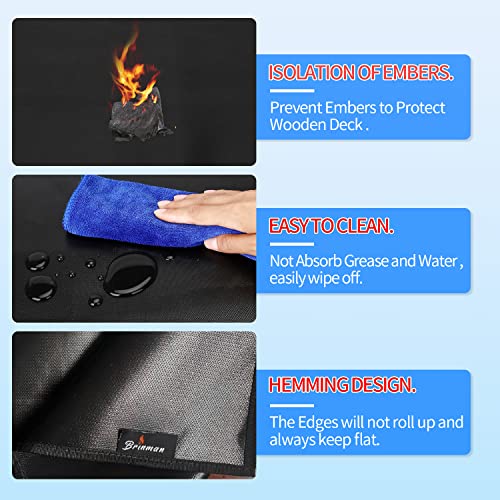 Under Grill Mats for Outdoor Grill - 48x40 Inch BBQ Mat for under Barbecue - Double-Sided Fireproof Patio & Deck Protector Mat - Fire Pit Mat -Oil-Proof Grill Floor Pads - Stove Mat Patio Accessories - size: 40x48 inch double side fireproof