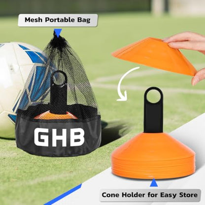 GHB Soccer Cones 25/50/100 Pack Disc Soccer Sport Cones - color: 25Pcs Orange